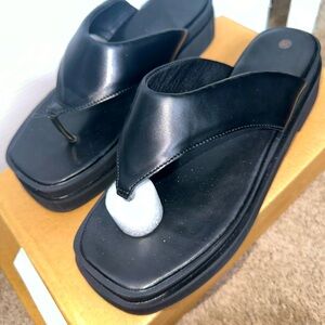 Black platform sandals